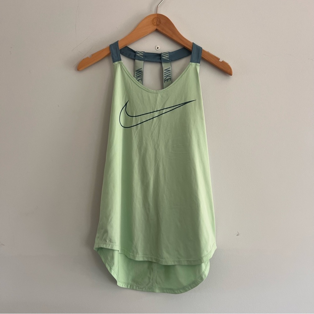 Nike workout tank top, small, green and blue, dry fit.